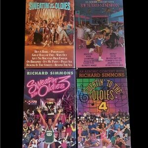 Seven Richard Simmons exercise VHS tapes